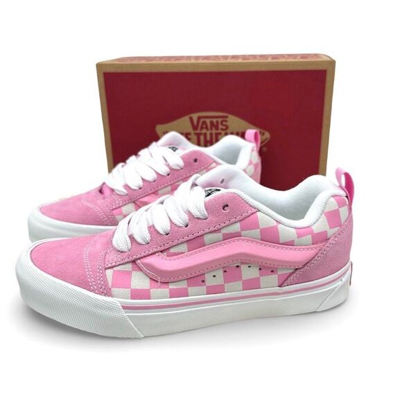 Vans Knu Skool Checkerboard Skate Shoes Pink White Men’s 5.5 Women’s 6.5